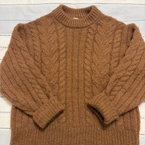 a new day Rich Brown Cable Knit Crewneck Sweater